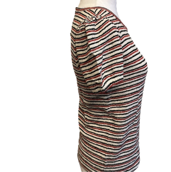Madewell NWT Knit Striped Puff Short Sleeve Blouse - Picture 4 of 9